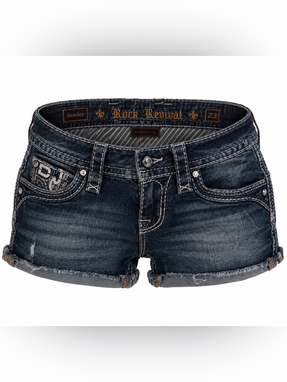 Rock Revival Women's Dark Indigo Distressed Denim Shorts